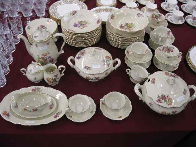 Appraisal: pc Bayreuth China Dinner Service for with servers floral on