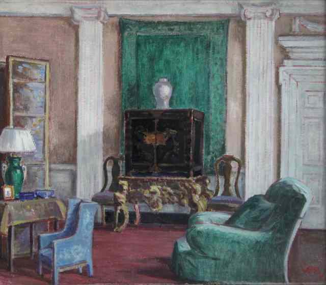 Appraisal: Patricia Ramsay Interior initialled oil on board cm x cm