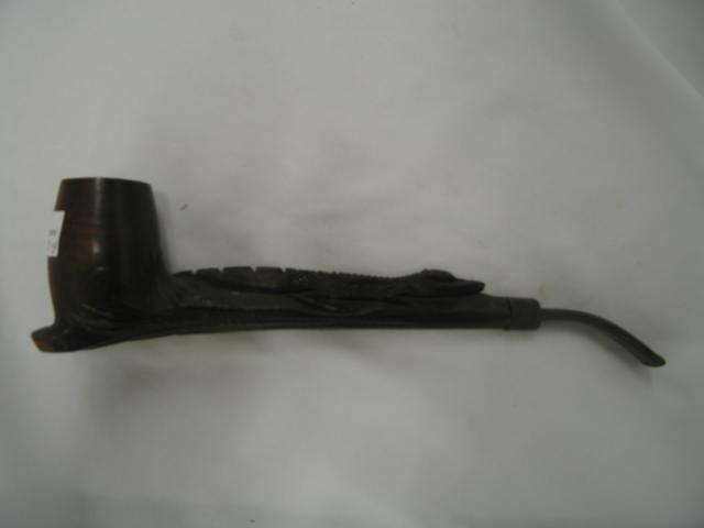 Appraisal: Carved Wooden Pipe with alligator