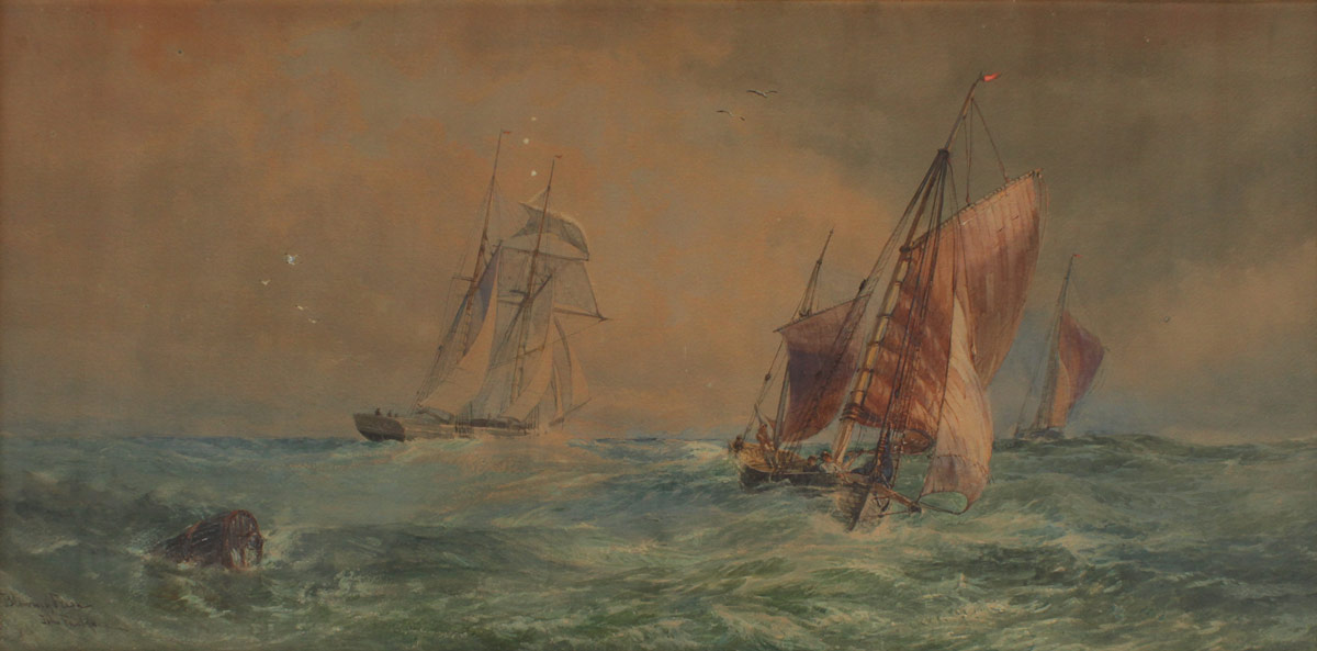 Appraisal: FAULKNER John American - ''Blowing Fresh'' Scene Depicts Masted Ships