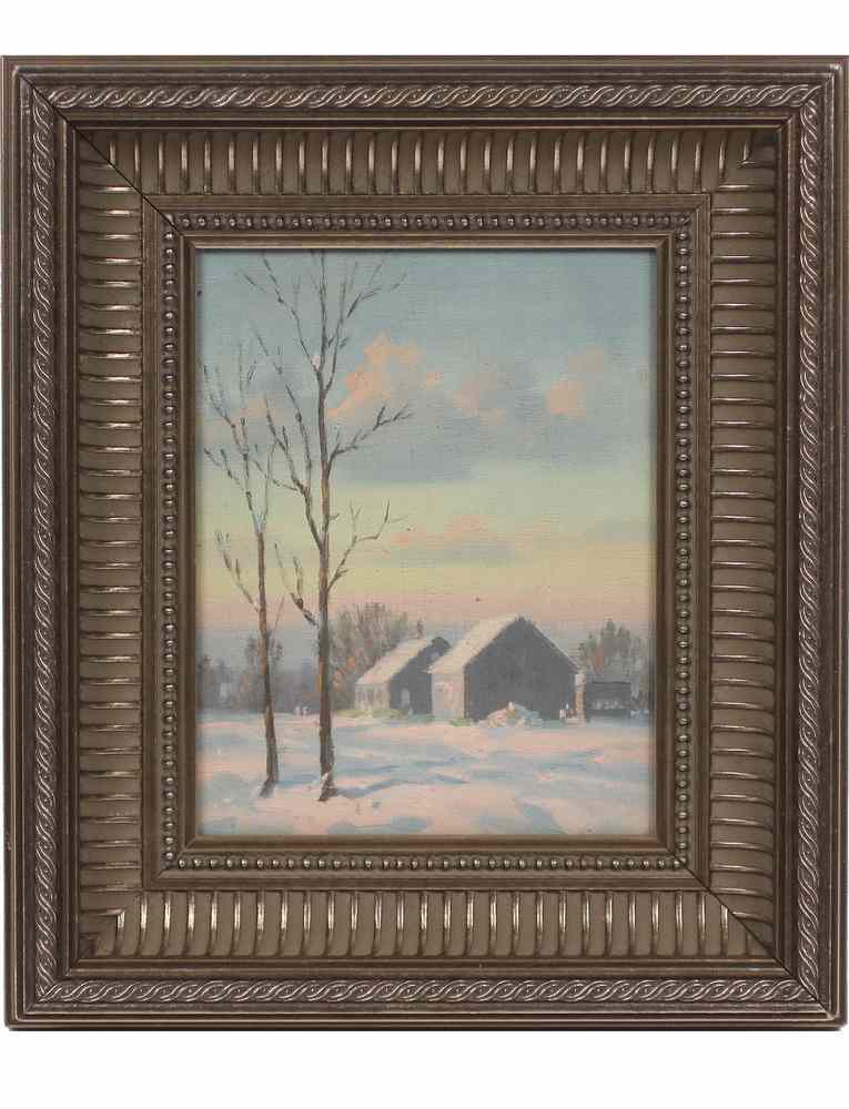 Appraisal: OOC - Depicting farmhouse in winter marked on reverse 'by