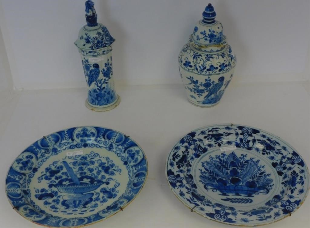 Appraisal: PIECES OF LATE TH CENTURY DELFT TIN GLAZEDearthenware to include