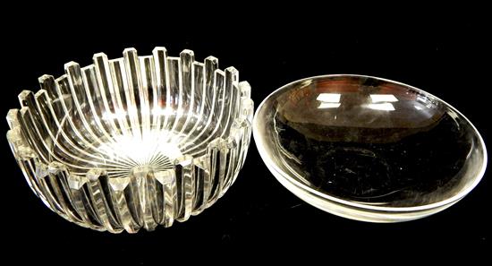 Appraisal: Two pieces of better glass including Steuben bowl round signed