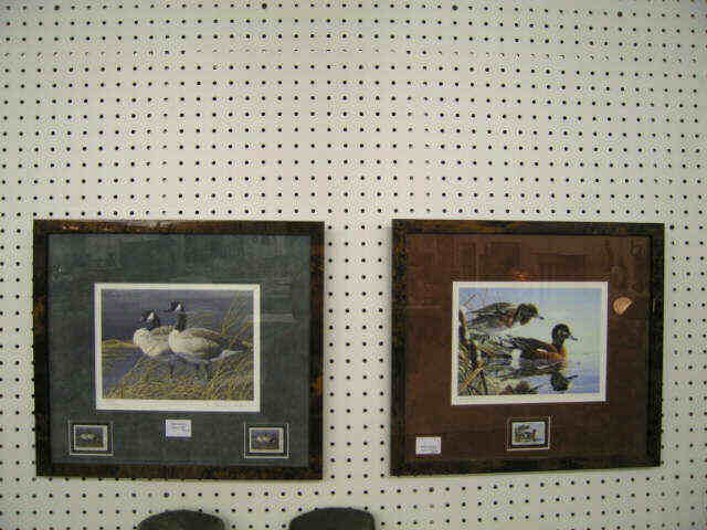 Appraisal: Framed Duck Prints with original stamps signed numbered