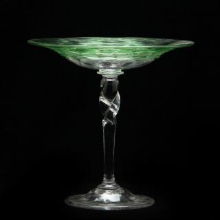 Appraisal: Steuben Threaded Compote by Frederick Carder circa s green threaded