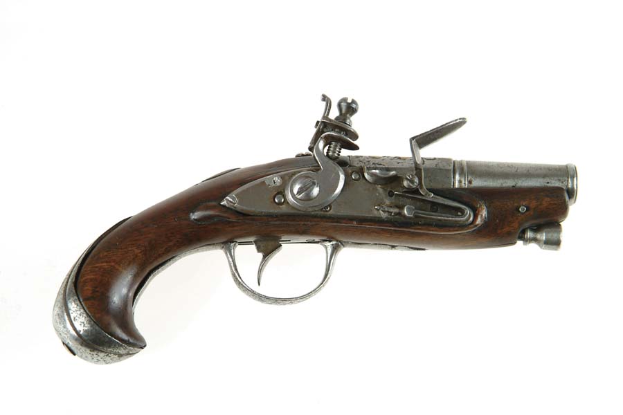 Appraisal: TINY ITALIAN FLINTLOCK POCKET PISTOL Cal About Small pistol with