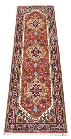 Appraisal: Hand-tied Persian Serapi runner rug approx ' l ' w