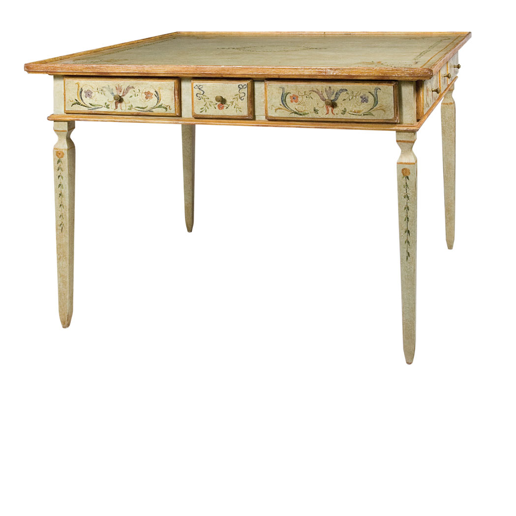 Appraisal: Louis XVI Style Painted Card Table Height inches inches square