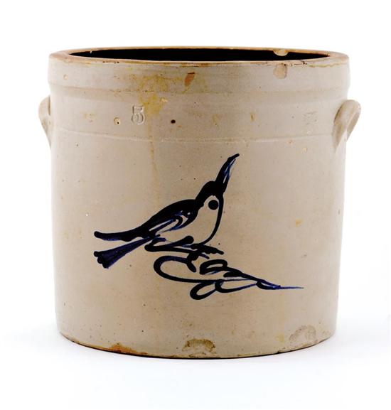 Appraisal: Salt-glazed stoneware crock Fort Edward New York circa - gallon