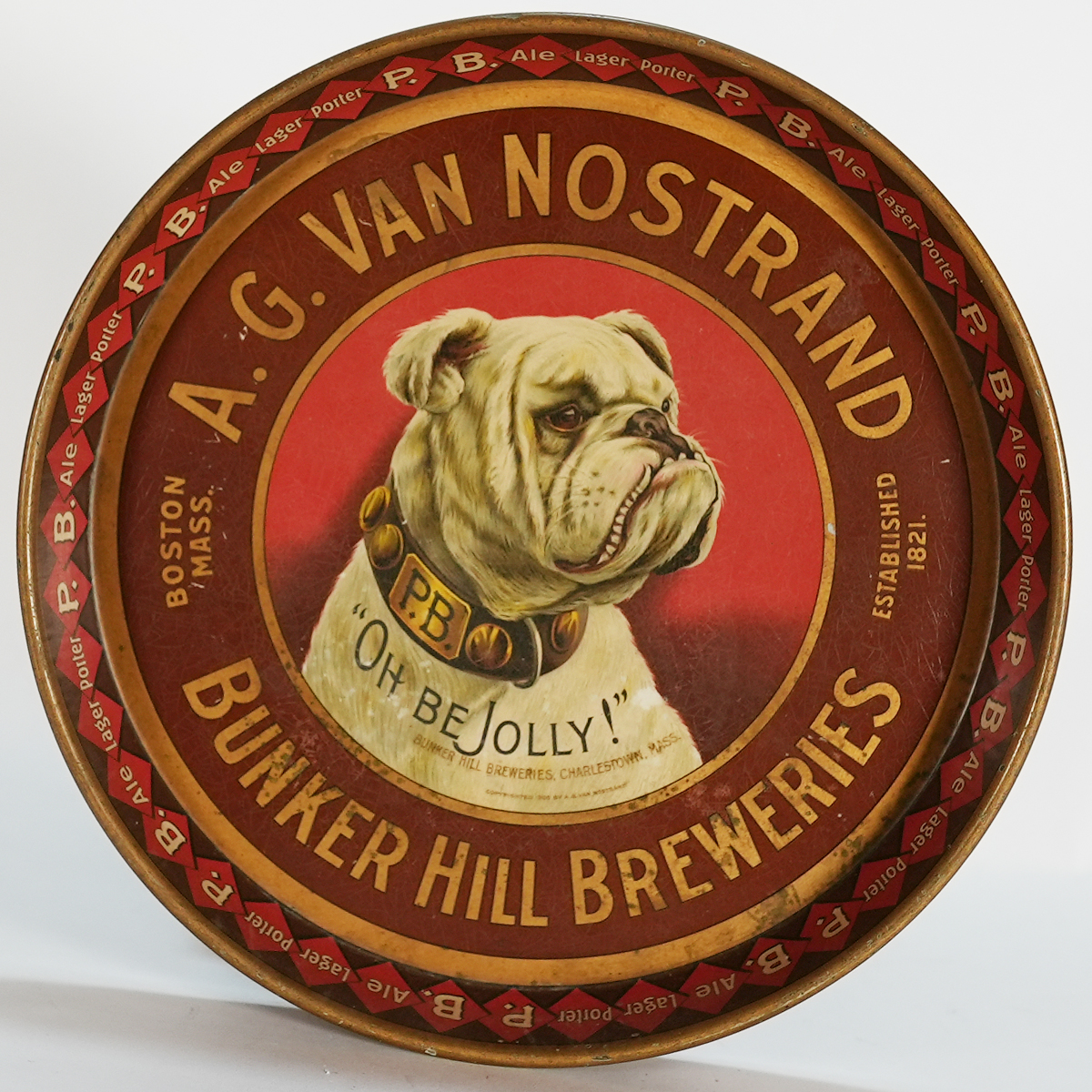 Appraisal: A G Van Nostrand Oh Be Jolly TrayReference n aBrewery