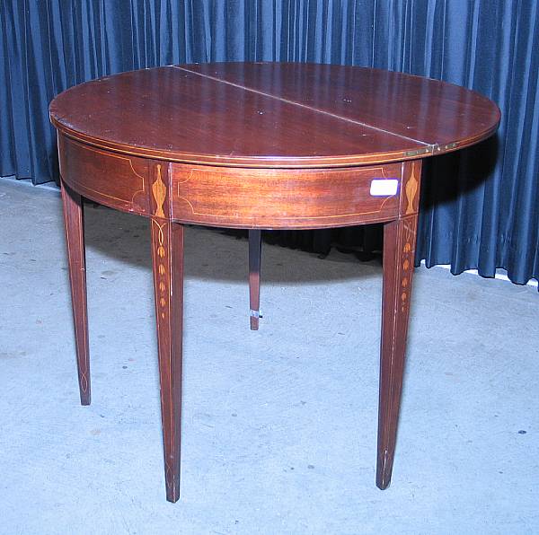 Appraisal: A Federal style inlaid mahogany games table mid th century