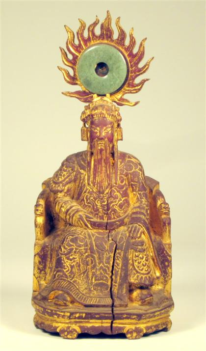 Appraisal: Chinese giltwood figure of an immortal th century