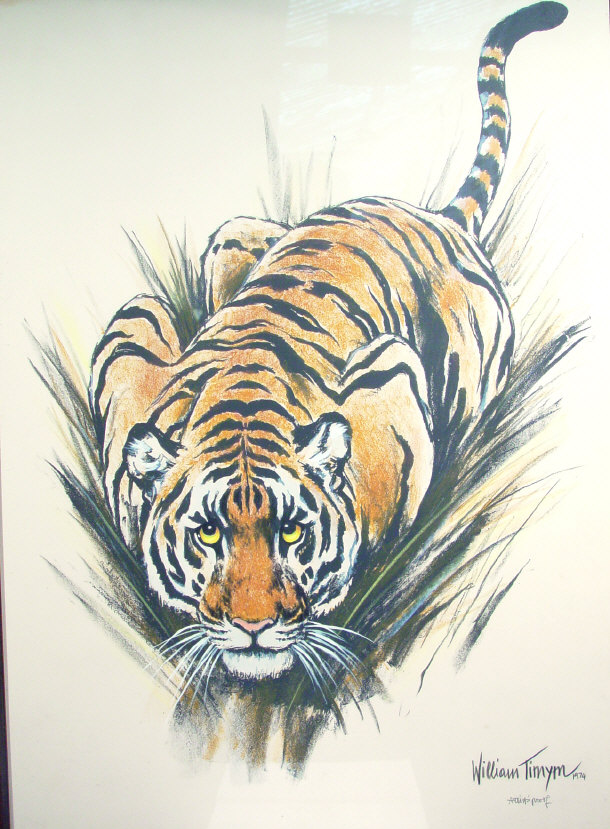 Appraisal: William Timym - Signed artist's proof of a tiger crouching