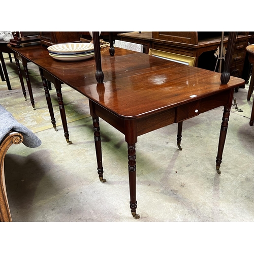 Appraisal: Antique Regency revival extension dining table dropside extensions with console