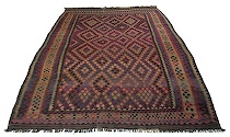 Appraisal: A Large Antique Kilim Carpet Central panel features a uniform