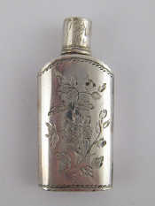 Appraisal: A white metal tests silver perfume flacon with bright cut