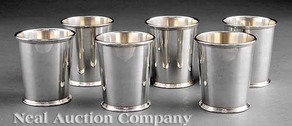 Appraisal: A Set of Six American Sterling Silver Julep Cups S