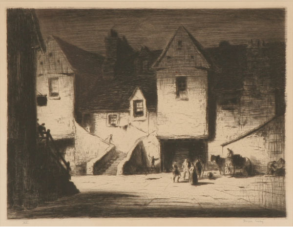 Appraisal: Two etchings by Joseph Gray and a mezzotint by Zella