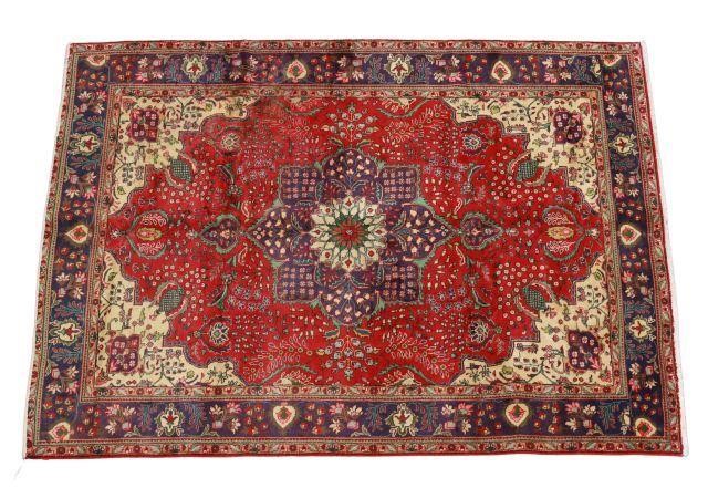 Appraisal: Hand-tied Persian Tabriz rug approx ' l ' w