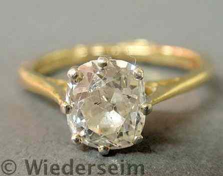 Appraisal: Solitaire diamond ring k yg eight-prong setting containing an old