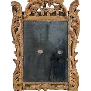 Appraisal: A R gence Carved Giltwood Mirror th Century Height x