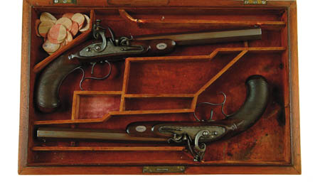 Appraisal: CASED PAIR OF PISTOLS WITH NORTH-MARKED LOCKS Cal - oct