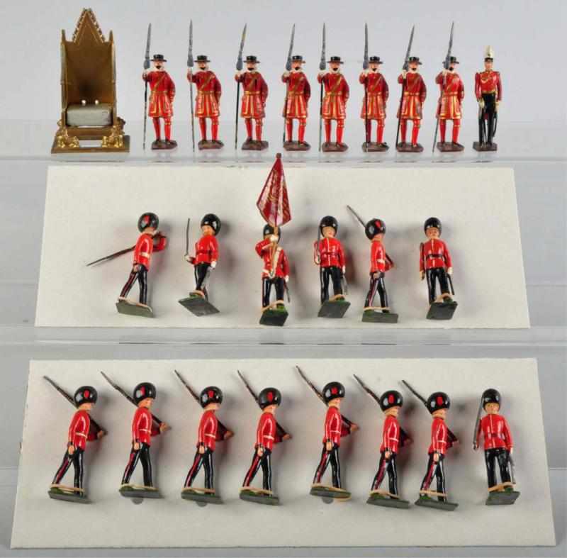 Appraisal: Lot of Britains Toy Soldier Figures Includes one King's throne