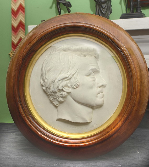 Appraisal: A VICTORIAN PLASTER PROFILE RELIEF PORTRAIT of Thomas Carlyle -