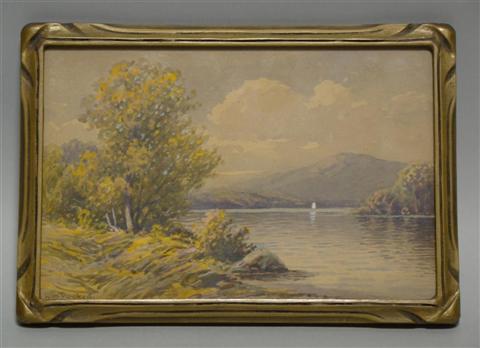 Appraisal: WILLIAM FREDERICK PASKELL AMERICAN - MOUNTAIN LAKE LANDSCAPE Watercolor on