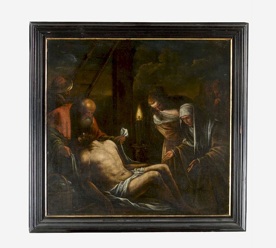 Appraisal: Francesco Bassano -attributed Francesco Bassano -attributed Entombement of Christ oil