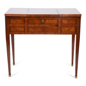 Appraisal: A Louis XVI Style Parquetry Lady's Dressing Table th Century