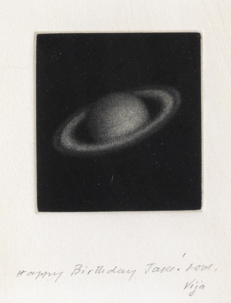 Appraisal: VIJA CELMINS Untitled Saturn Mezzotint x mm x inches small