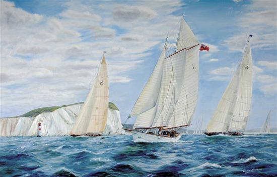 Appraisal: Dawn Lawrence British th century AMERICA'S CUP JUBILEE oil on