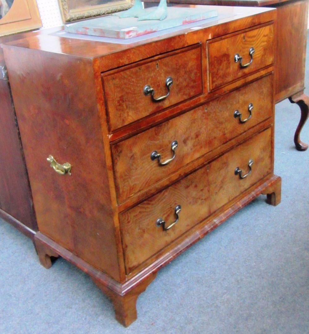 Appraisal: An th century and later burr elm chest of two