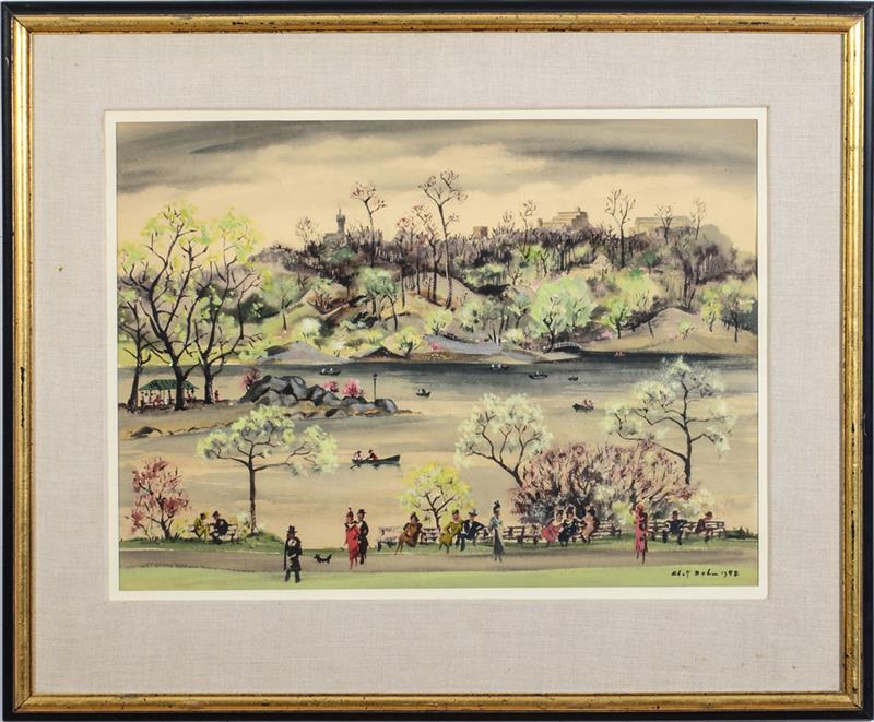 Appraisal: ADOLF DEHN - CENTRAL PARK Watercolor on paper signed 'Adolf