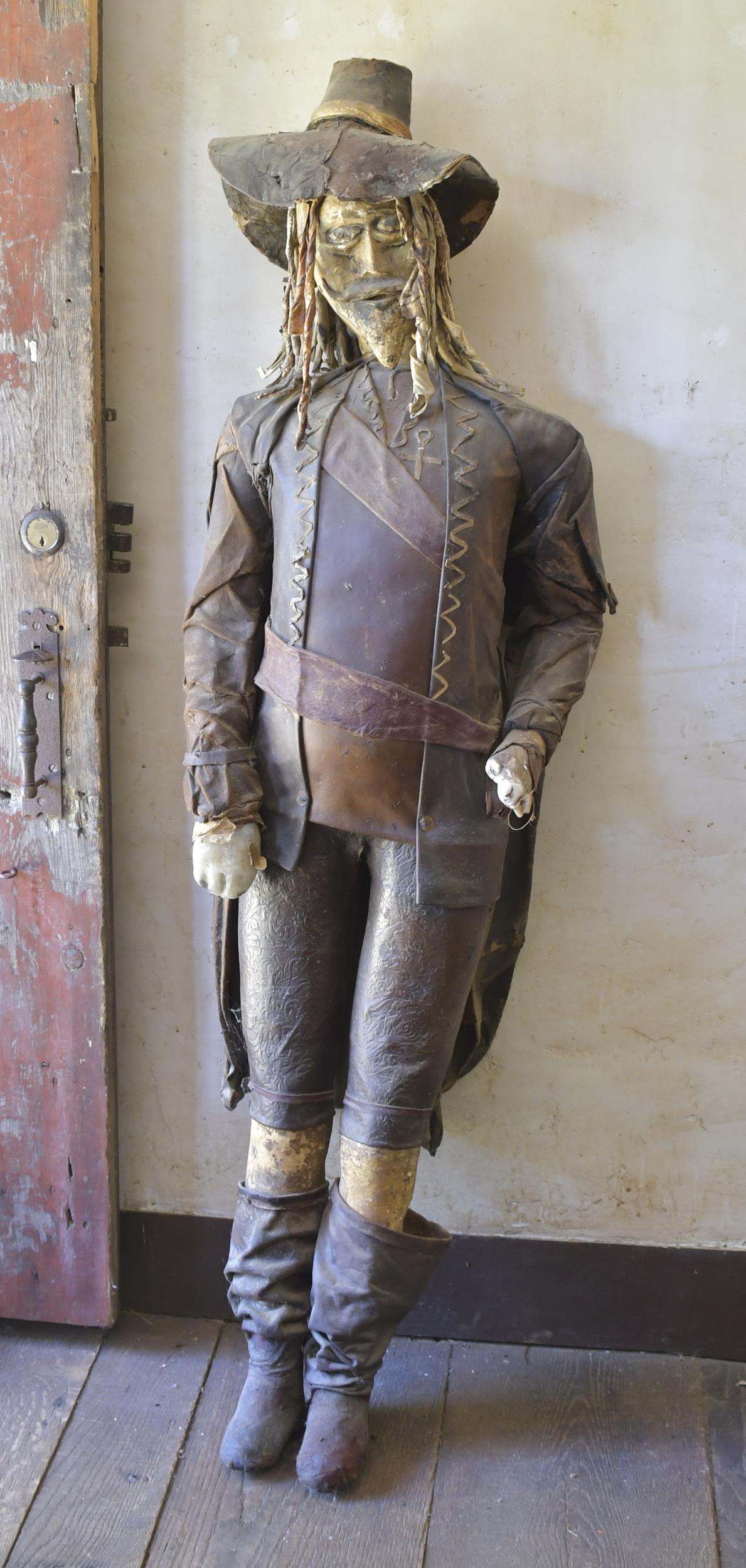 Appraisal: GUY FAWKES WAX LEATHER FIGURE A full size standing figure