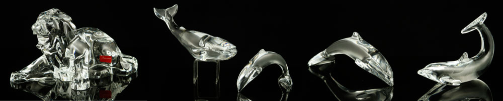 Appraisal: - Baccarat Glass Animals Five Baccarat animal figures glass to