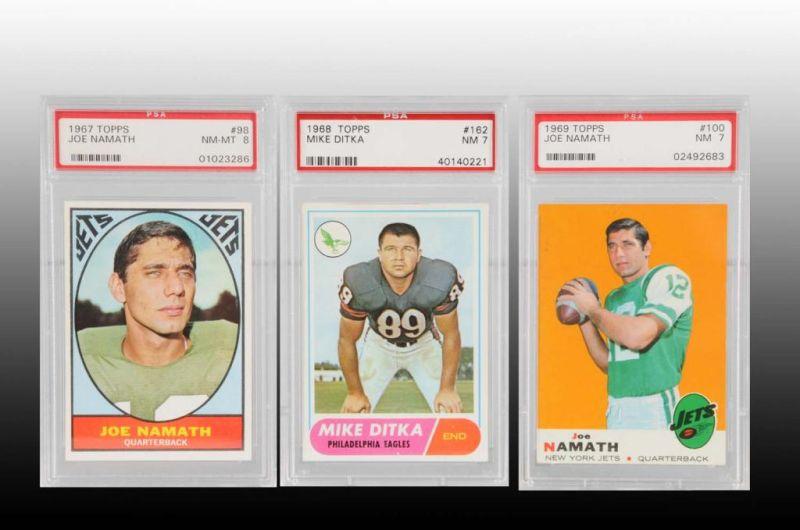 Appraisal: Lot of - Football Cards Description Contains Topps Joe Namath