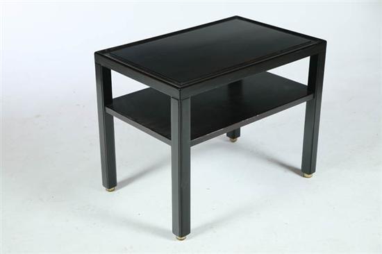 Appraisal: MODERN SIDE TABLE Dunbar Berne Indiana - Two-tiered with a