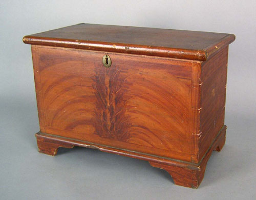 Appraisal: Pennsylvania miniature painted poplar blanket chest th c retaining its