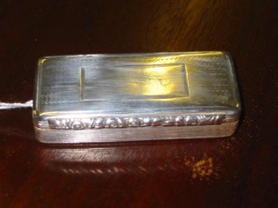 Appraisal: A WILLIAM IV SNUFF BOX of rounded oblong form the