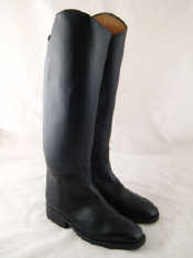 Appraisal: A pair of lady's black leather shaped calf riding boots