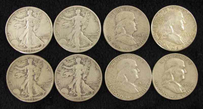 Appraisal: Silver Halvesincluding Walking Liberty and Franklins