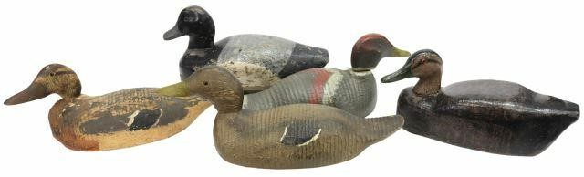 Appraisal: lot of Vintage hand-carved and painted duck decoys mallard with