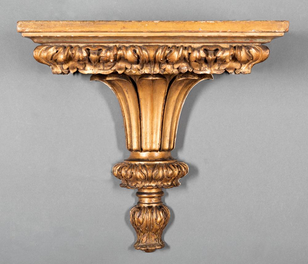 Appraisal: Large Carved Giltwood Bracket in the Classical Taste th c