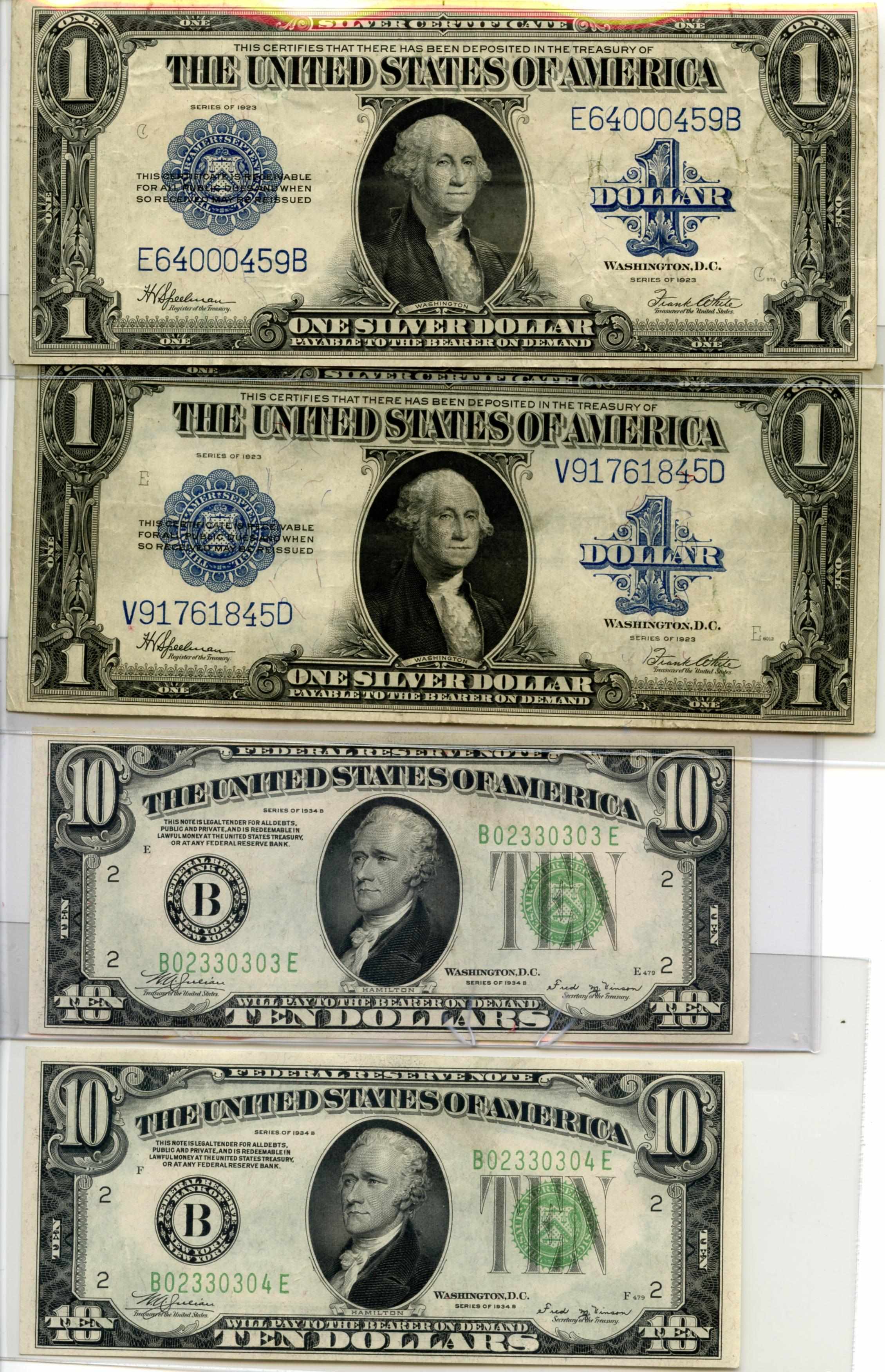 Appraisal: Silver Certificates and Series -B Federal Reserve Notes The two