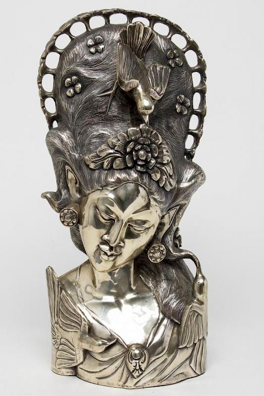 Appraisal: D Argenta Mexican Silver-Plate Sculpture D Argenta Mexican silver-plate sculpture