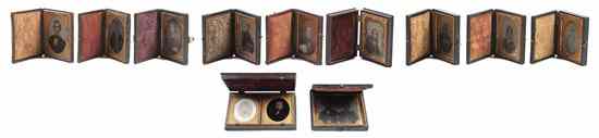 Appraisal: A Collection of Early Cased Photographs comprising two daguerrotypes five