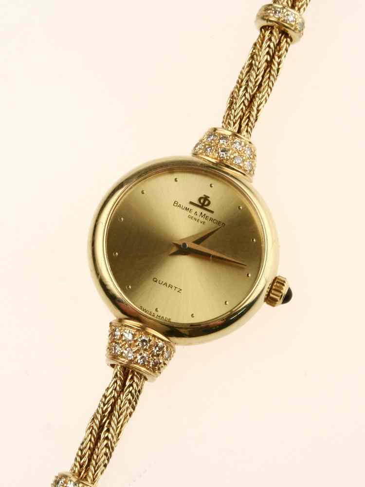 Appraisal: LADY'S WRISTWATCH - Boxed lady's K gold Baume Mercier wristwatch