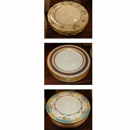 Appraisal: Three Sets of English Porcelain Dinner Plates Estimate -